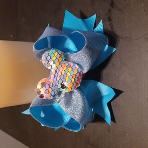 Micky mouse teal blue bow